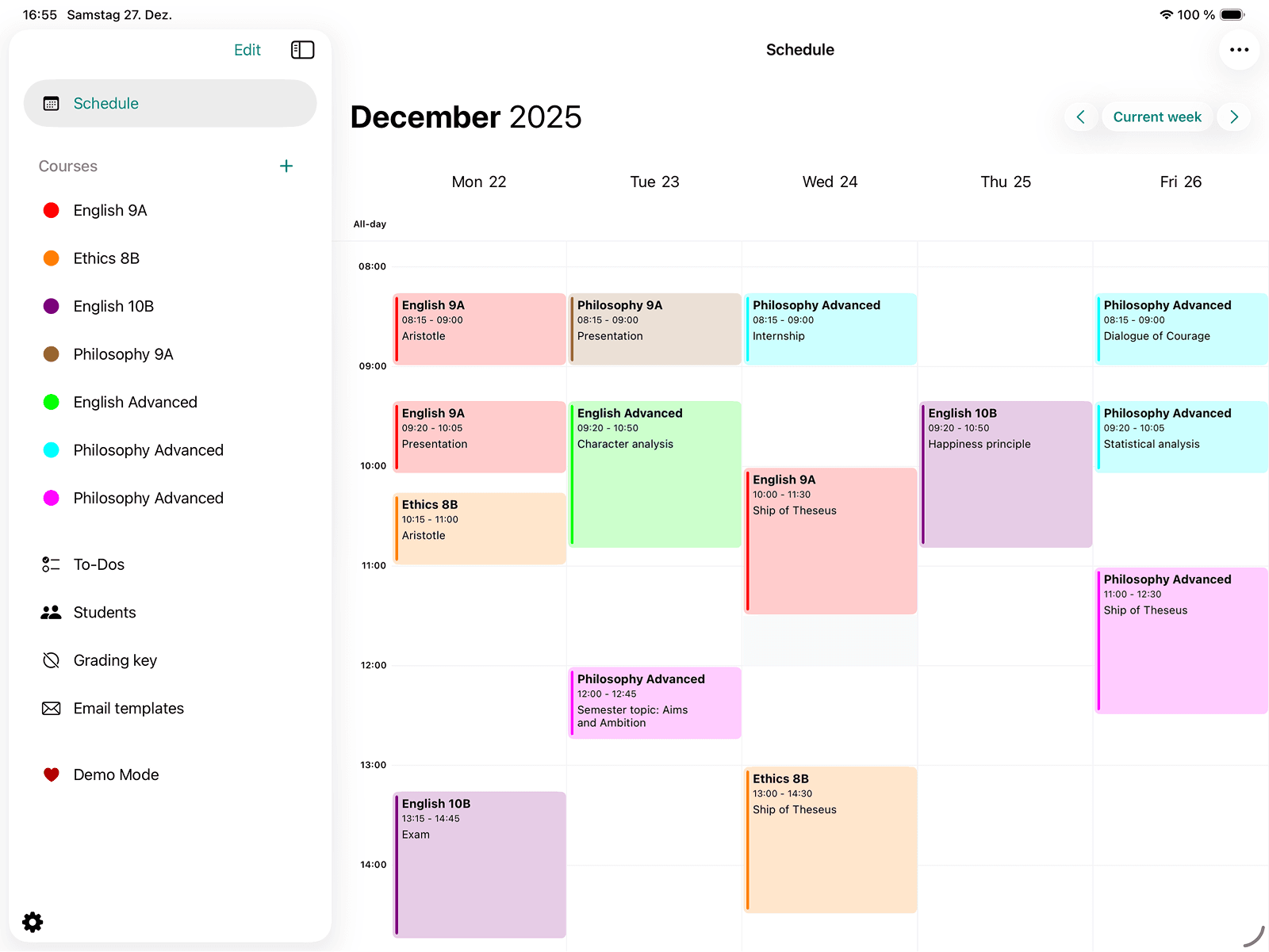 Timetable